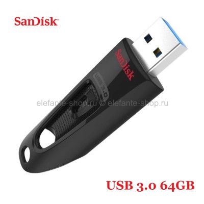 Флеш-накопитель USB 3.0 64GB SanDisk Ultra Black (UM)