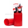 Набор кистей для макияжа в тубусе Brush Set Red, 12 шт (КО)