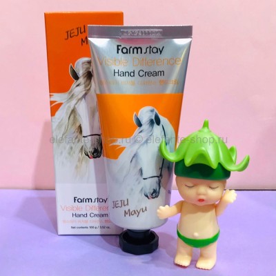 Крем для рук с лошадиным маслом FarmStay Visible Difference Hand Cream Jeju Mayu 100g (78)