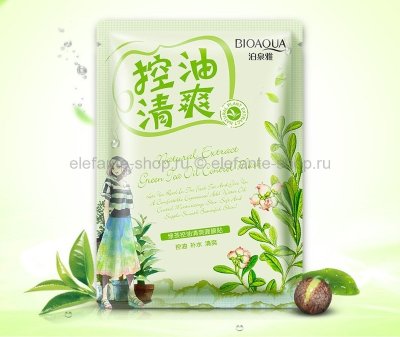 Освежающая маска с экстрактом зеленого чая BioAqua Natural Extract Mask