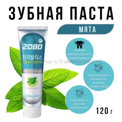 Зубная паста Dental Clinic 2080 Gingivalis Professional-strength Toothpaste MINT 120g (51)
