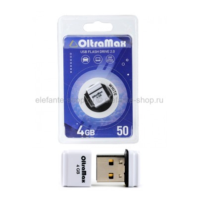 Флеш-накопитель USB 4GB OltraMax 50 White (UM)