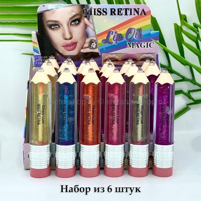 Блески для губ Miss Retina Magic Lip Oil, 6 штук
