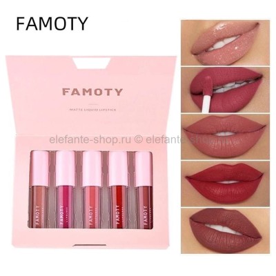 Набор блесков для губ Famoty Matte Liquid Lipstick 5pcs (106)