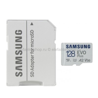 Карта памяти MicroSD 128GB Samsung Class 10 Evo Plus U3 + SD адаптер (UM)