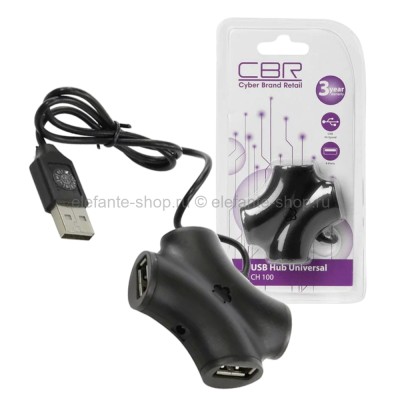Концентратор USB HUB CBR CH-100 Black (UM)