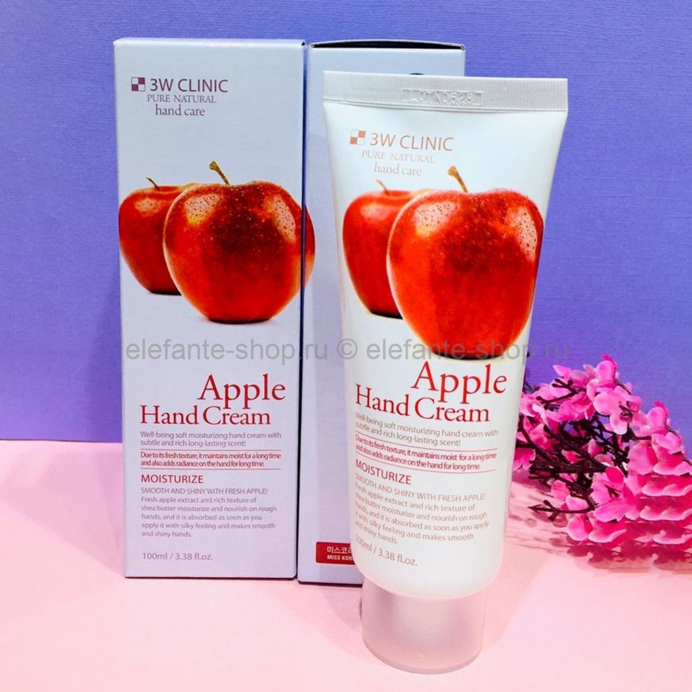 Крем для рук 3W Clinic Apple Hand Cream, 100 мл (78)