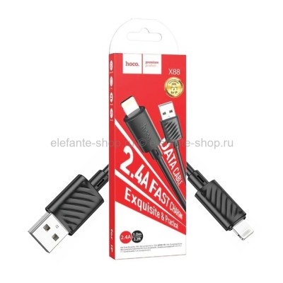 Кабель Hoco X88 2.4A USB-A to Lightning 1m Black (15)