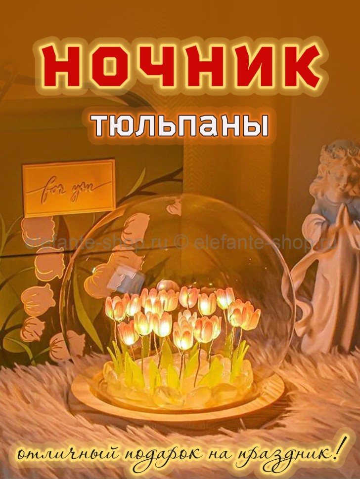 Ночник-светильник Тюльпаны в колбе S-222 (BJ)