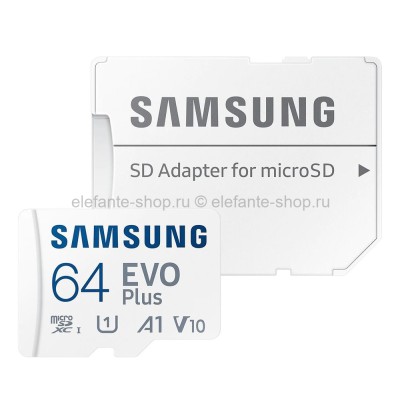 Карта памяти MicroSD 64GB Samsung Class 10 Evo Plus U1 + SD адаптер (UM)