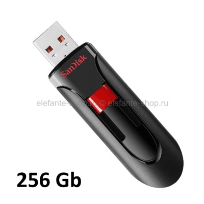 Флеш-накопитель USB 2.0 256GB SanDisk Cruzer Glide Black (UM)