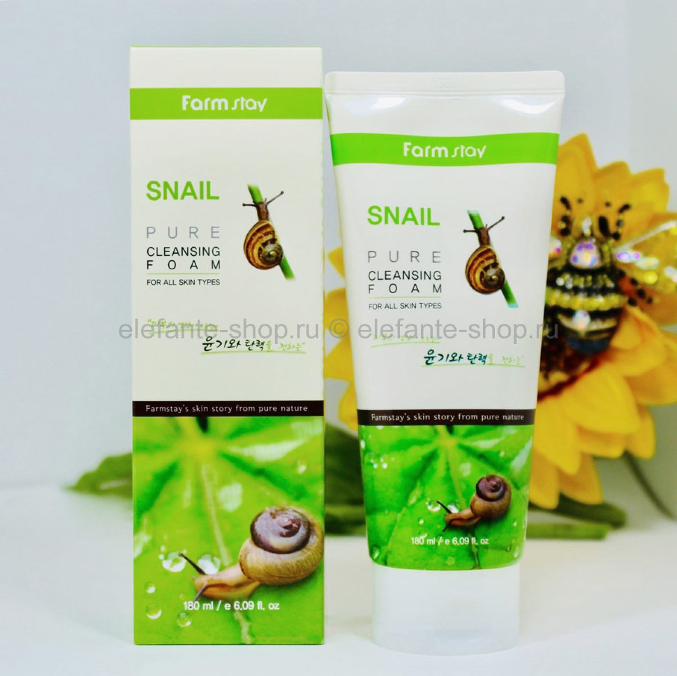 Пенка для умывания FarmStay Snail Pure Cleansing Foam, 180 мл (78)