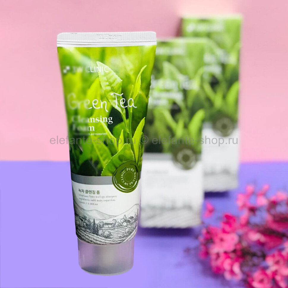 Пенка для умывания с зеленым чаем 3W Clinic Green Tea Foam Cleansing, 100 мл (78)