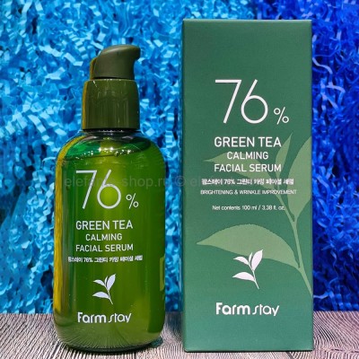 Сыворотка с экстрактом семян зеленого чая FarmStay 76% Green Tea Calming Facial Serum 100ml (125)