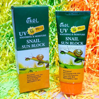 Солнцезащитный крем Ekel Snail Sun Block SPF50/PA+++, 70 мл (78)