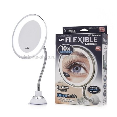 Зеркало косметическое гибкое с подсветкой и увеличением Ultra Flexible Mirrore 10x tdk-086 
