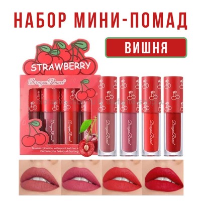 Набор мини-помад для губ Dragon Ranee Cherry 4in1 Lipstick Set