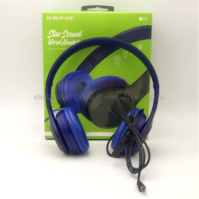 Проводные наушники Borofone Star Sound Wired Headphone B05 Blue (15)