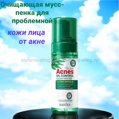 SADOER ACNES OIL CONTROL очищающая мусс-пенка для проблемной кожи лица от акне, с маслом чайного дерева 150гр