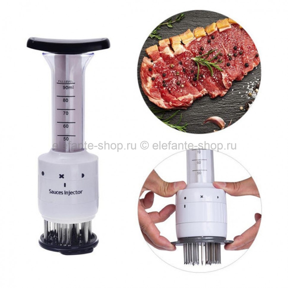 Sauces Injector with Stainless Steel 30 Needles Flavor Marinade Meat Injector Syringe 