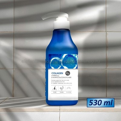 Шампунь-кондиционер Farmstay Collagen Water Full Shampoo & Conditioner 530ml (125)