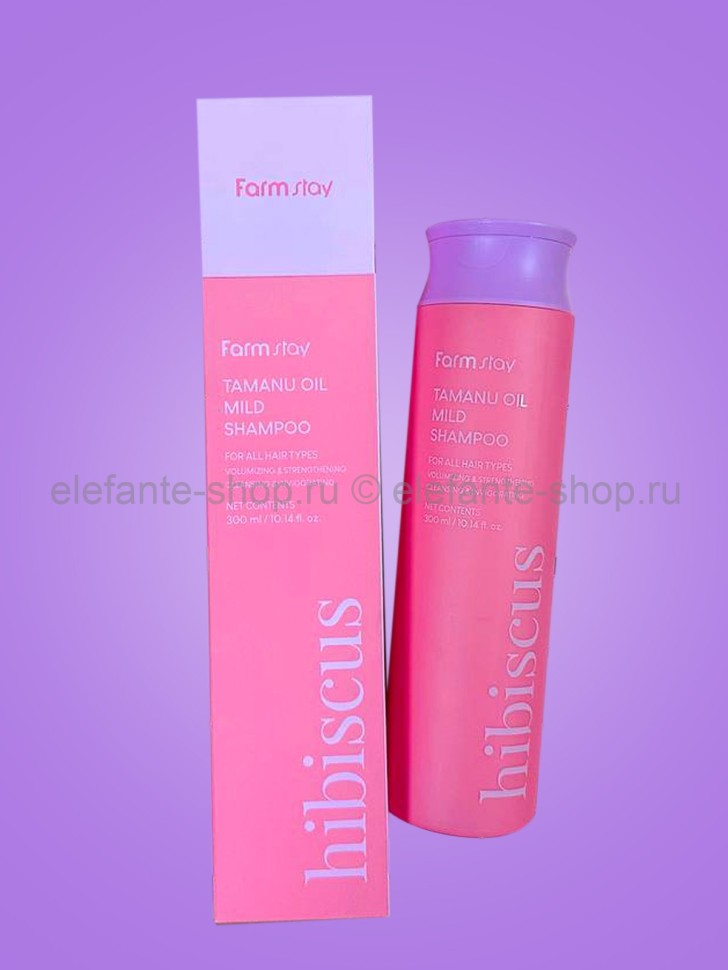 Шампунь Farmstay Tamanu Oil Mild Shampoo Hibiscus 300ml (13)
