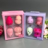 Спонжики для макияжа с щеточкой Ruby Face Sponge Pink 4in1