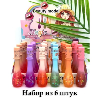 Матовые блески для губ Beauty model Magic Lip Gloss, 6 штук