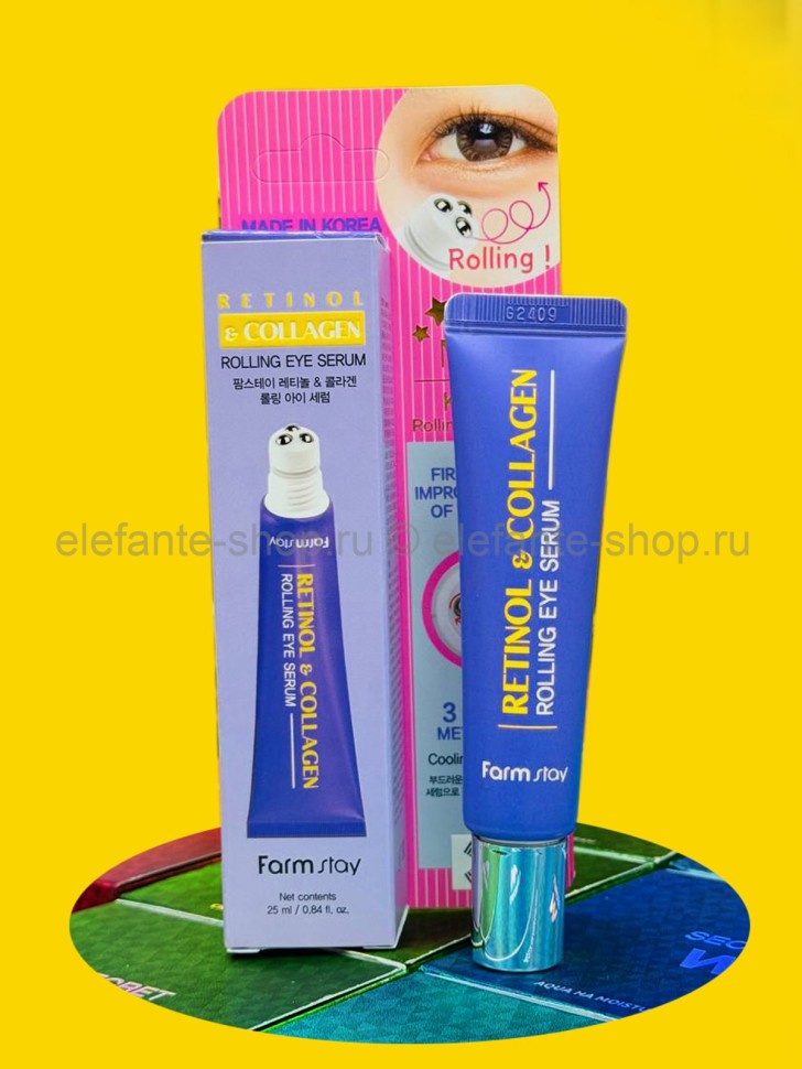 Сыворотка-роллер для век Farmstay Retinol Collagen Rolling Eye Serum 25ml (13)