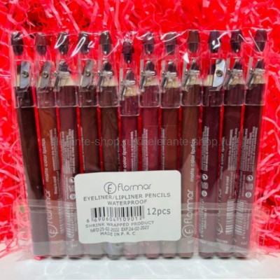 Карандаши для губ и глаз FLOMAR Eyeliner/Lipliner Waterproof Pencils 12 штук (28)
