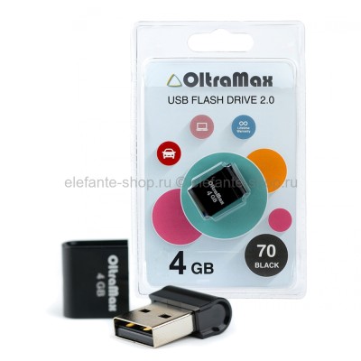 Флеш-накопитель USB 4GB OltraMax 70 Black (UM)