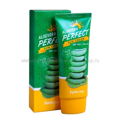 Солнцезащитный крем для лица и тела Farmstay Aloevera Perfect Sun Cream SPF 50+/PA+++, 70 мл (51)