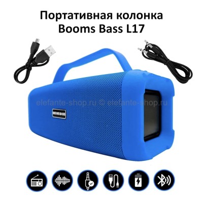 Портативная беспроводная колонка Booms Bass L17 Blue (15)