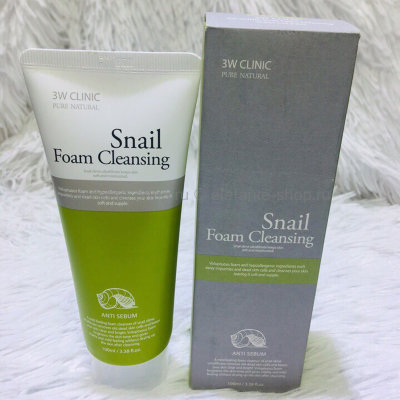Пенка для умывания 3W Clinic Snail Foam Cleansing Anti-Sebum 100ml (125)