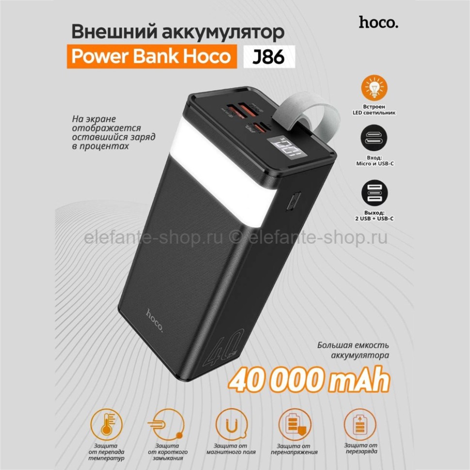 Повербанк Hoco J86 40000 mAh Black (15)