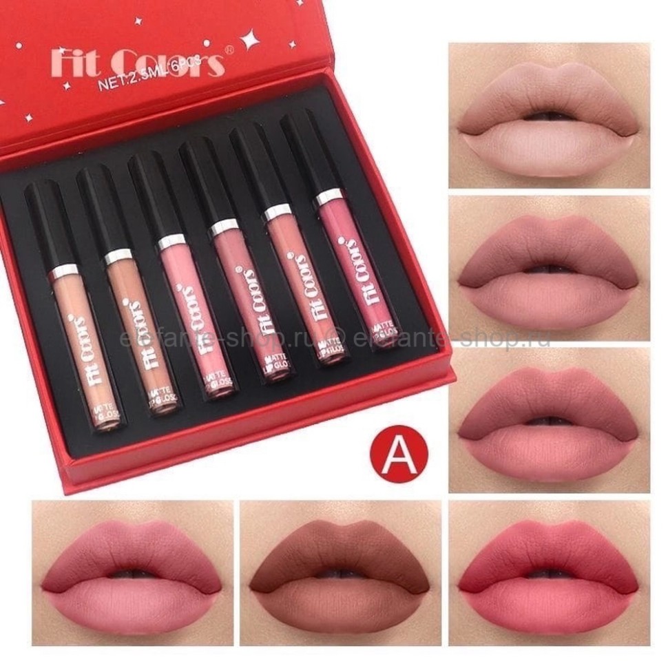 Набор матовых помад для губ Fit Colors Matte Lipstick Set #A 6x2.5ml (106)
